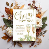 New Years Party, Cheers, Gold, Elegant  Kaart