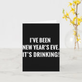 New Year's Party Gift Funny Drinking Tipsy Celebra Kaart (Gele Bloem)