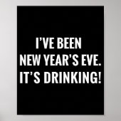 New Year's Party Gift Funny Drinking Tipsy Celebra Poster (Voorkant)