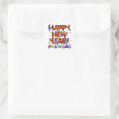 New Years Party Hats & Confetti Vierkante Sticker (Tas)