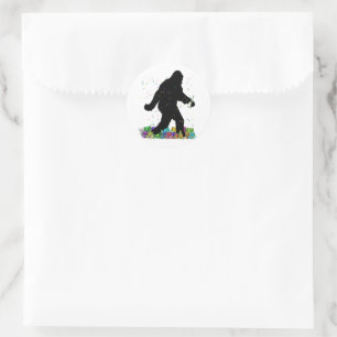 New Years Party Sasquatch Ronde Sticker