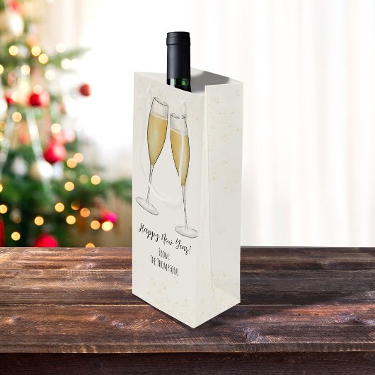 New Years Party Whimsical Schattige Fun Champagne Wijn Cadeautas