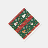 New Year's print, bear, Christmas tree, fox, bird Servet (Hoek)