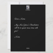 New Years Resolutie Zwarte Kalender Kaart (Achterkant)