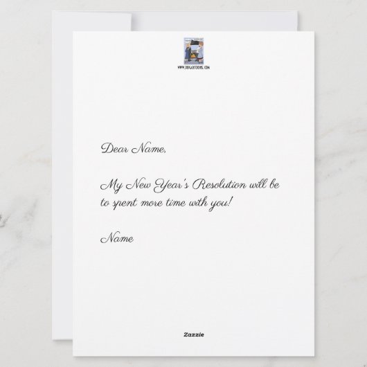 New Years Resolution Witte Kalender Kaart (Achterkant)