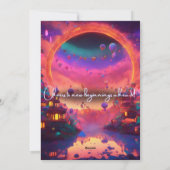 New Year's Skies Aglow: heteluchtballonfestival Feestdagenkaart (Achterkant)