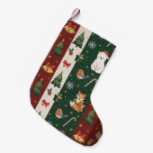 New Year's texture of fabric and packaging, bears, Kleine Kerstsok (Voorkant (Hangend))