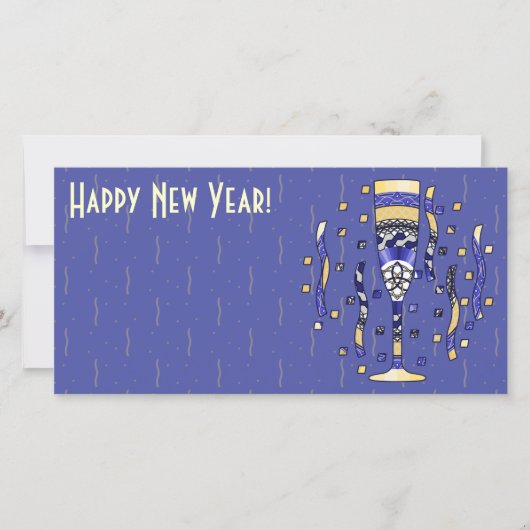 New Year's Toast-fotokaart Feestdagenkaart (Voorkant)