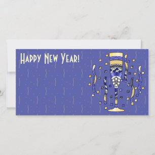 New Year's Toast-fotokaart Feestdagenkaart