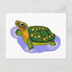 New Years Turtle Feestdagenkaart