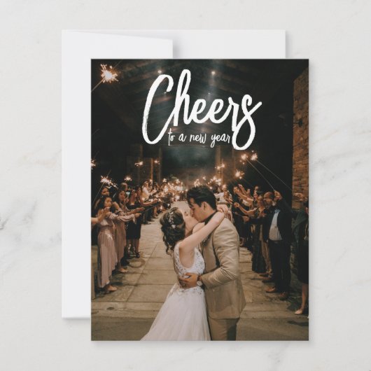 New Years Wedding Announding Foto Feestdagenkaart (Voorkant)