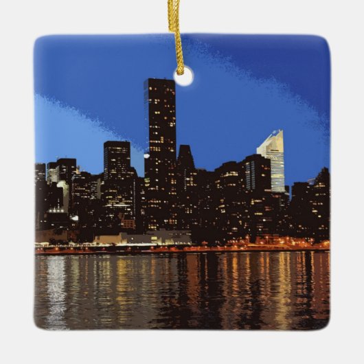 New York001Q-7874px Keramisch Ornament (Voorkant)