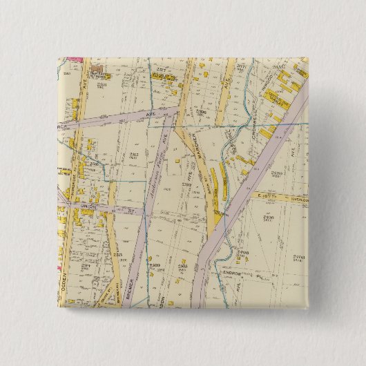 New York 10 Vierkante Button 5,1 Cm (Voorkant)