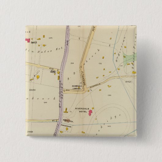New York 15 Vierkante Button 5,1 Cm (Voorkant)
