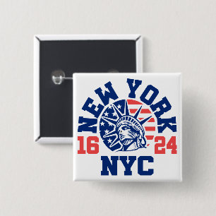 New York 1624 Vierkante Button 5,1 Cm