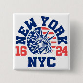 New York 1624 Vierkante Button 5,1 Cm (Voorkant)