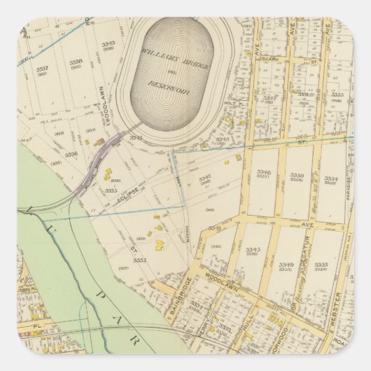 New York 17 Vierkante Sticker (Voorkant)