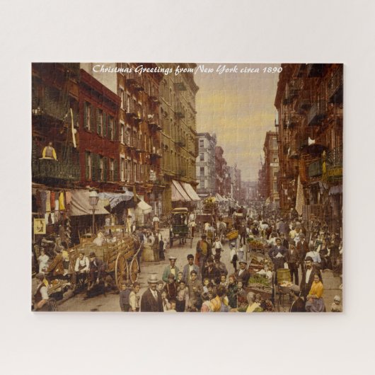 New York - 1891. Kerstgroeten Legpuzzel (Horizontaal)