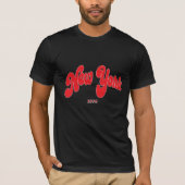 New-York 1898 Red Logo Typography Black T-Shirt (Voorkant)