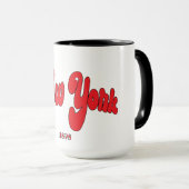 New-York 1898 Rode Boog Logo Typografie  Mok (Voorkant rechts)
