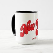 New-York 1898 Rode Boog Logo Typografie  Mok (Voorkant links)