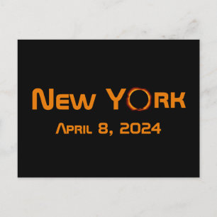 New York 2024 totale zonsverduistering Briefkaart