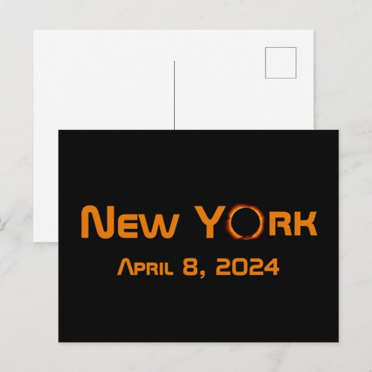New York 2024 totale zonsverduistering Briefkaart (Voorkant / Achterkant)
