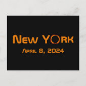 New York 2024 totale zonsverduistering Briefkaart (Voorkant)