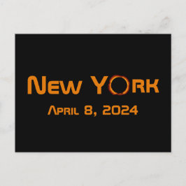New York 2024 totale zonsverduistering Briefkaart
