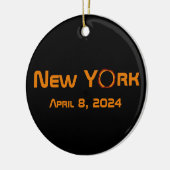 New York 2024 totale zonsverduistering Keramisch Ornament (Links)
