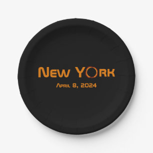 New York 2024 totale zonsverduistering Papieren Bordje