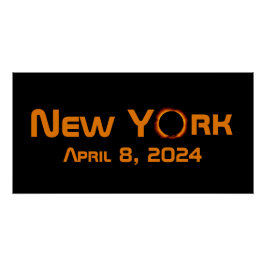 New York 2024 totale zonsverduistering Perfect Poster