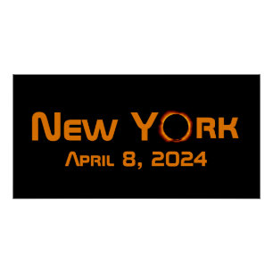 New York 2024 totale zonsverduistering Perfect Poster