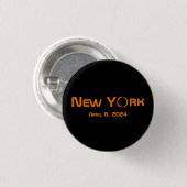 New York 2024 totale zonsverduistering Ronde Button 3,2 Cm (Voorkant /achterkant)