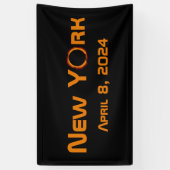New York 2024 totale zonsverduistering Spandoek (Verticaal)