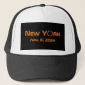 New York 2024 totale zonsverduistering Trucker Pet (Voorkant)