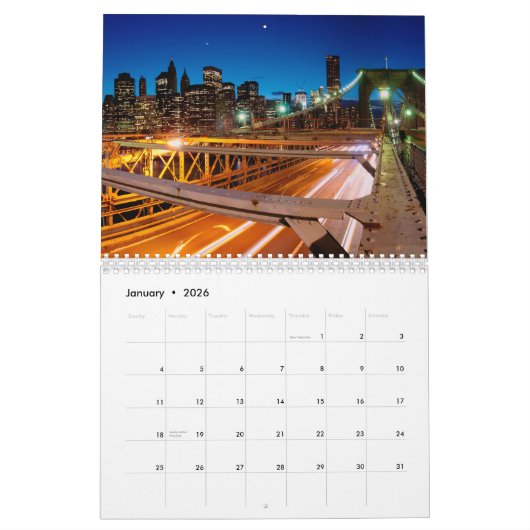 New York 2025 kalender (Jan 2026)