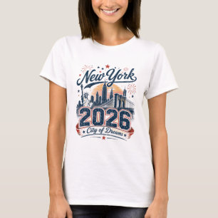 New York 2026 City of Dreams Vintage T-Shirt