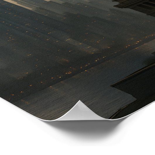 New York 2100: Futuristic Skyline Poster (Hoek)