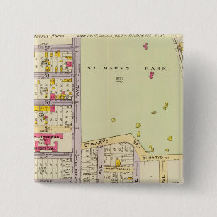New York 25 Vierkante Button 5,1 Cm
