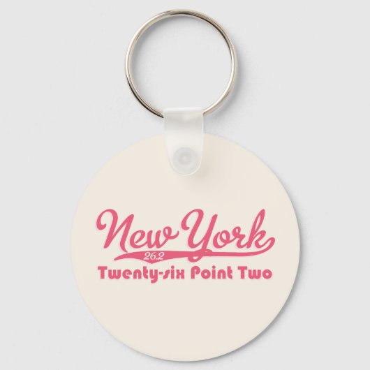 New York 26.2 Roze Maratrhon Sleutelhanger (Voorkant)