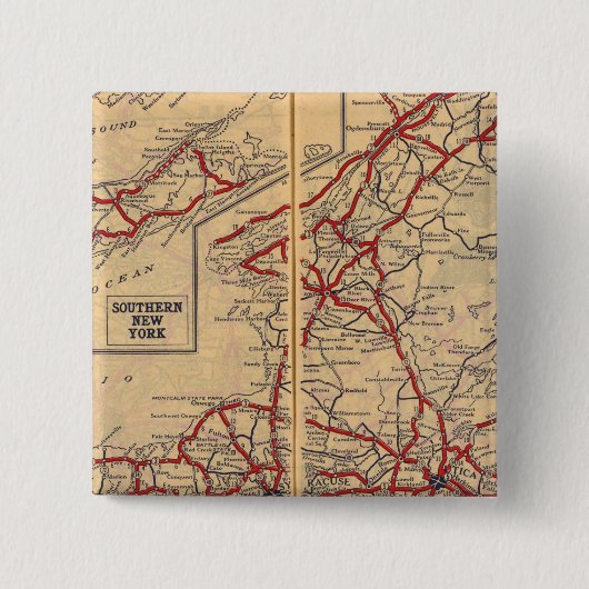 New York 28 Vierkante Button 5,1 Cm (Voorkant)