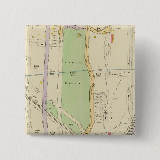 New York 37 Vierkante Button 5,1 Cm (Voorkant)
