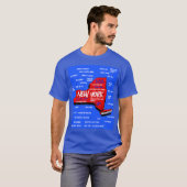New York 3d kaart ontwerp T-Shirt (Voorkant volledig)
