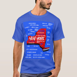 New York 3d kaart ontwerp T-Shirt