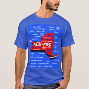 New York 3d kaart ontwerp T-Shirt