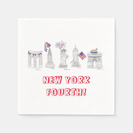 New York, 4e juli NYC Patriottische Landmarks Servet