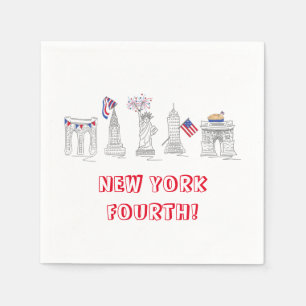New York, 4e juli NYC Patriottische Landmarks Servet