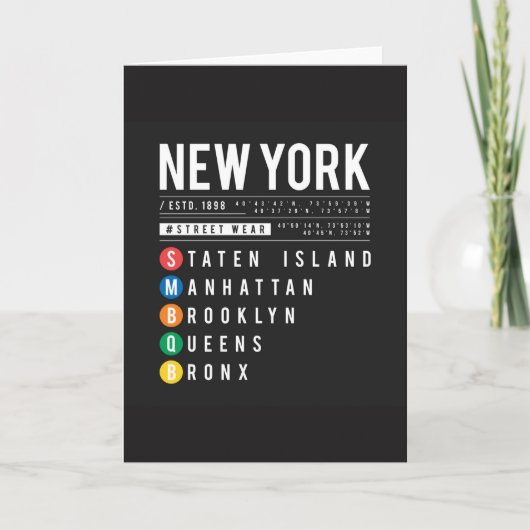New York 5 Boroughs Bedankkaart (Voorkant)