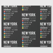 New York 5 Boroughs Cadeaupapier (Vlak)